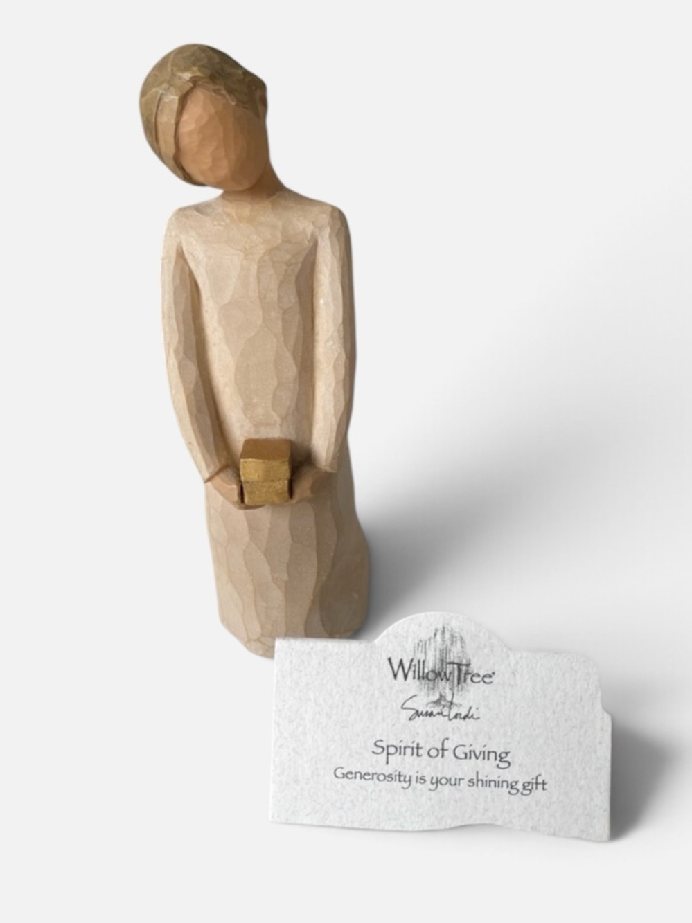 Willow Tree "Spirit of Giving" Figurine - Holding a Gold Box